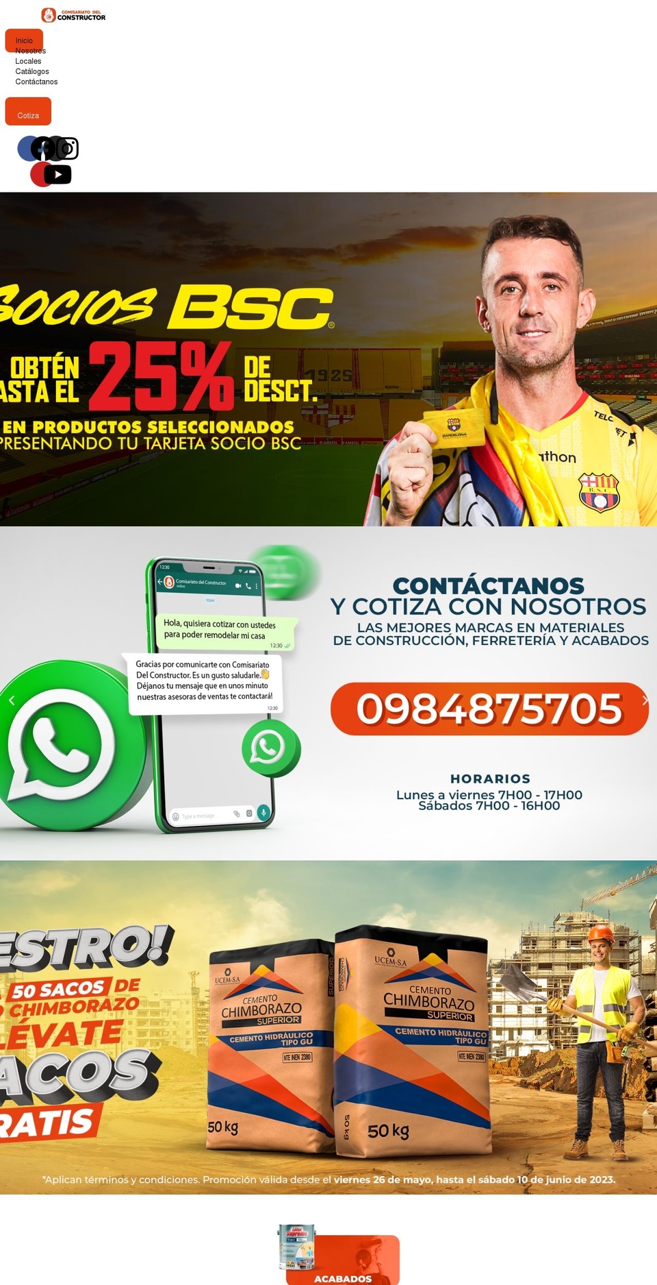 comisariatodelconstructor.com — Shopify storefront screenshot