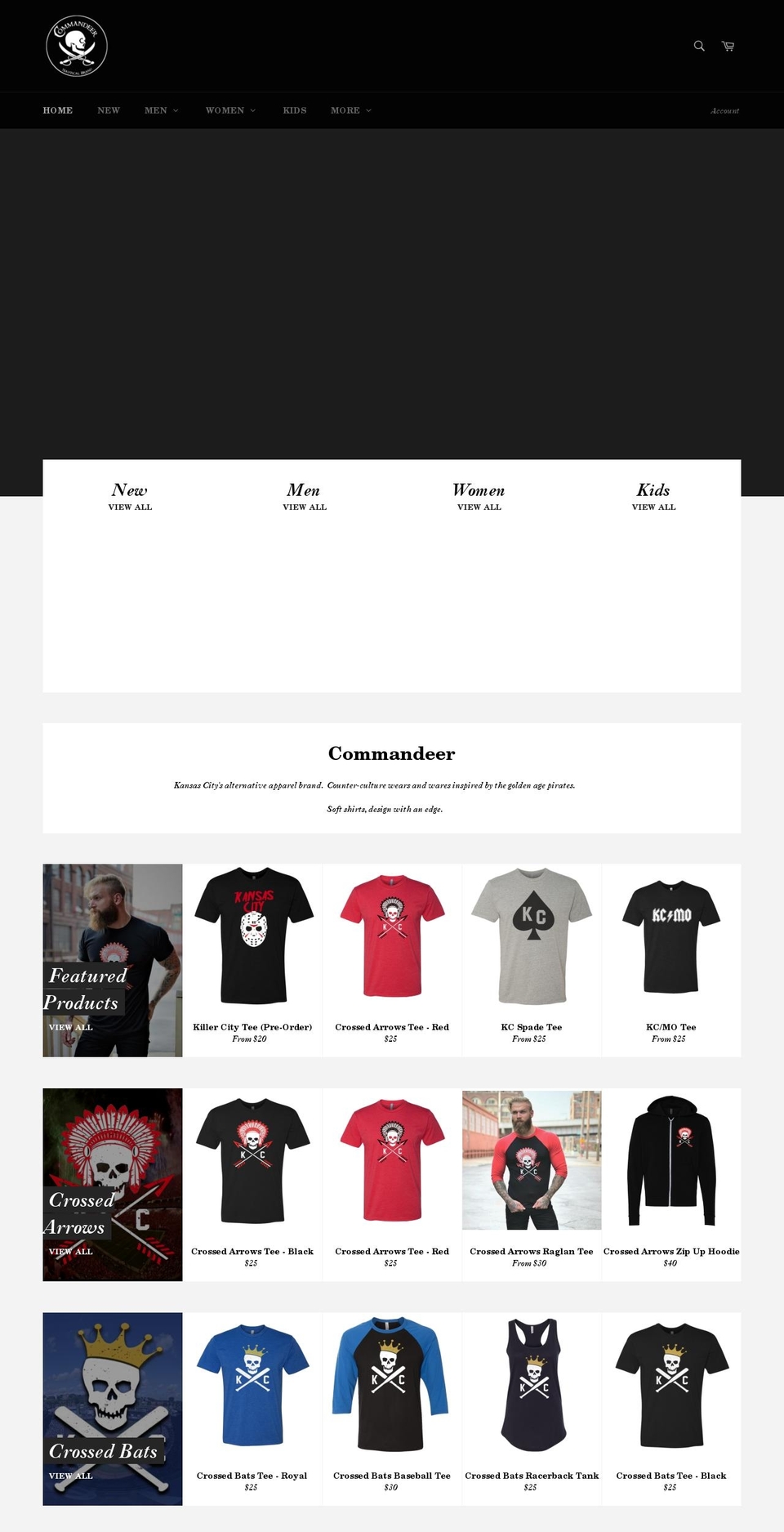 commandeerbrand.com shopify website screenshot