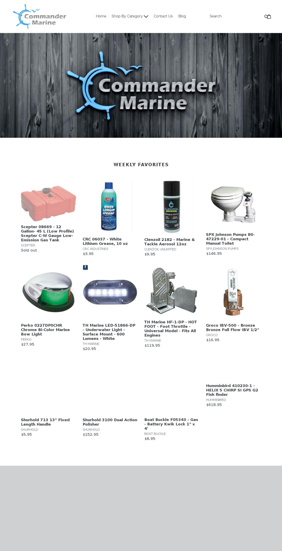 commander-marine.com — Shopify storefront screenshot