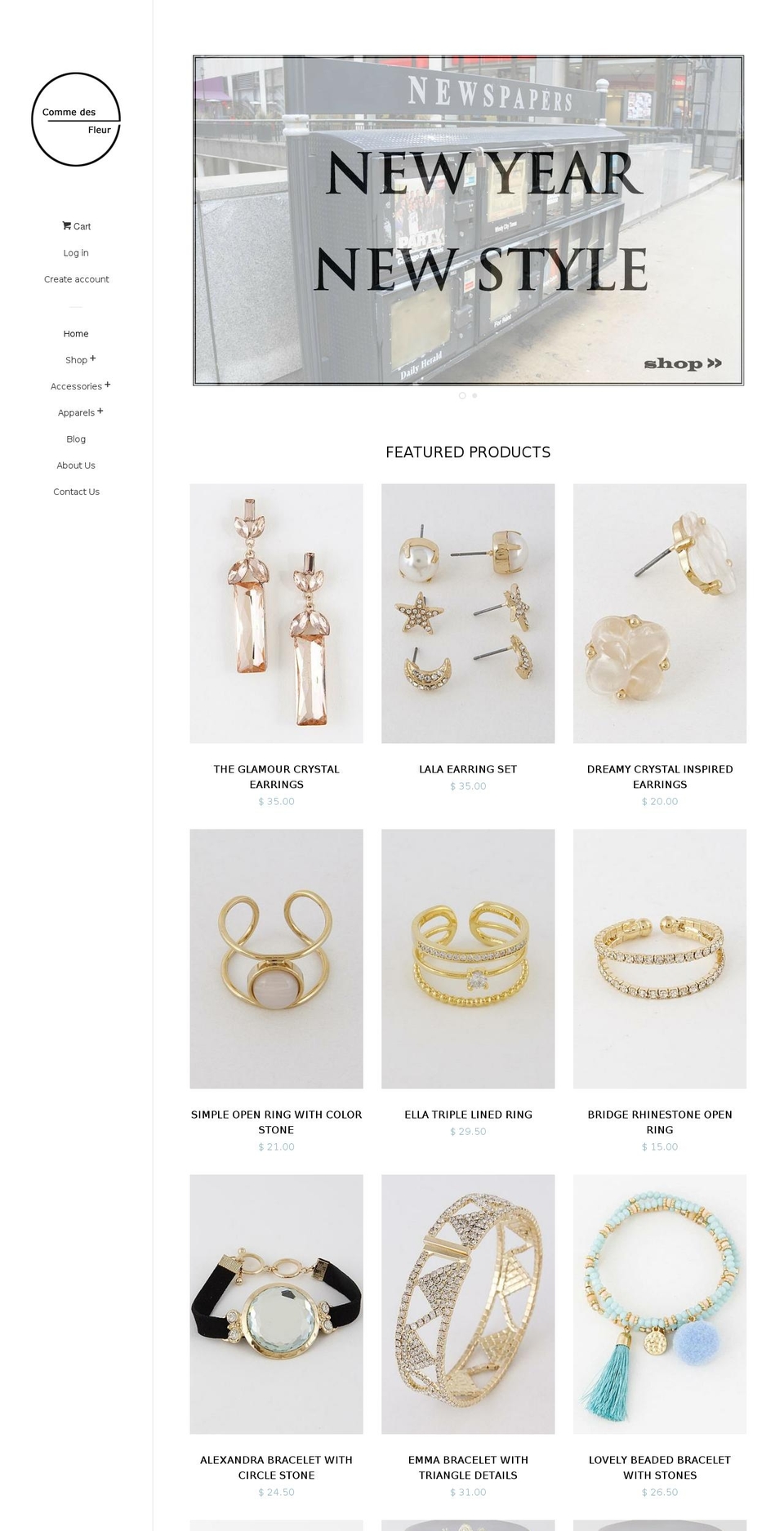 commedesfleur.com shopify website screenshot