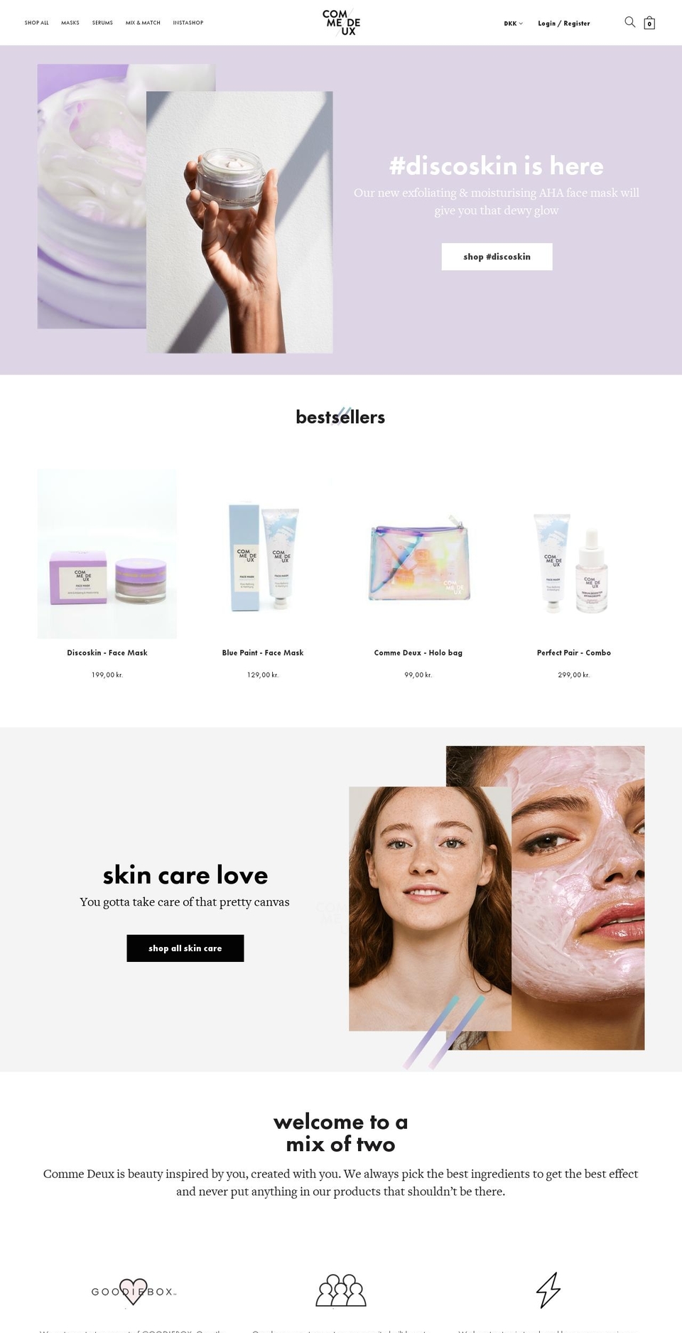 commedeux.com — Shopify storefront screenshot