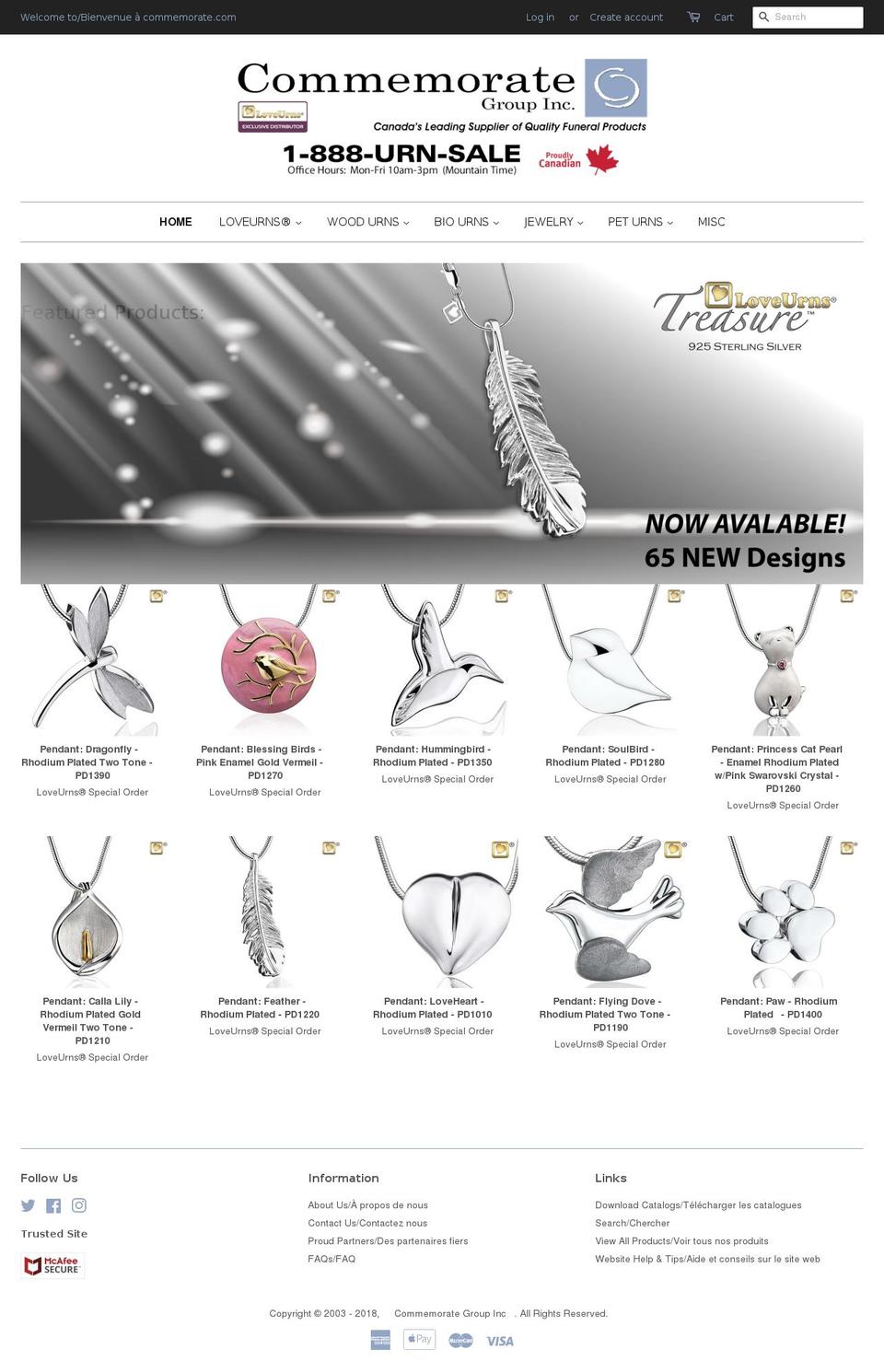 commemorategroup.ca shopify website screenshot