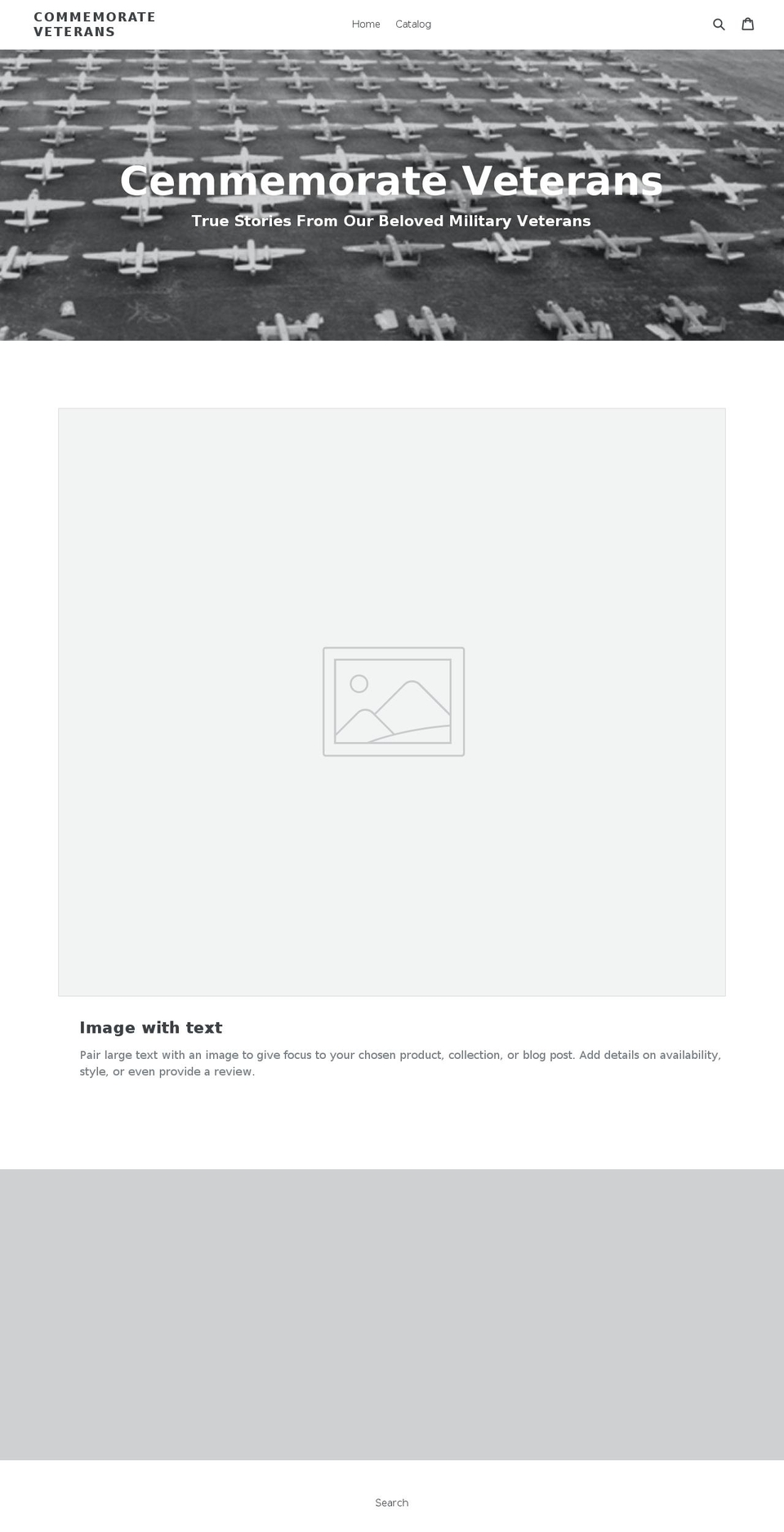 commemorateveterans.com — Shopify storefront screenshot
