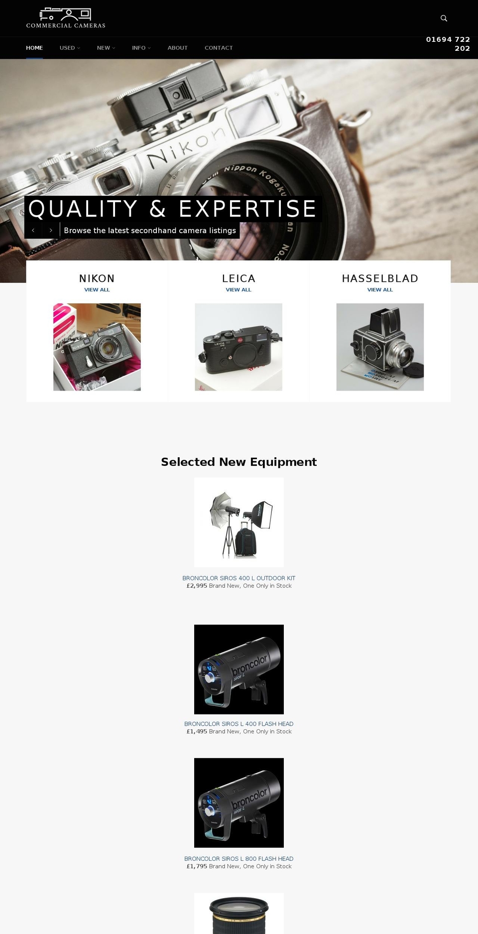 commercialcameras.co.uk shopify website screenshot