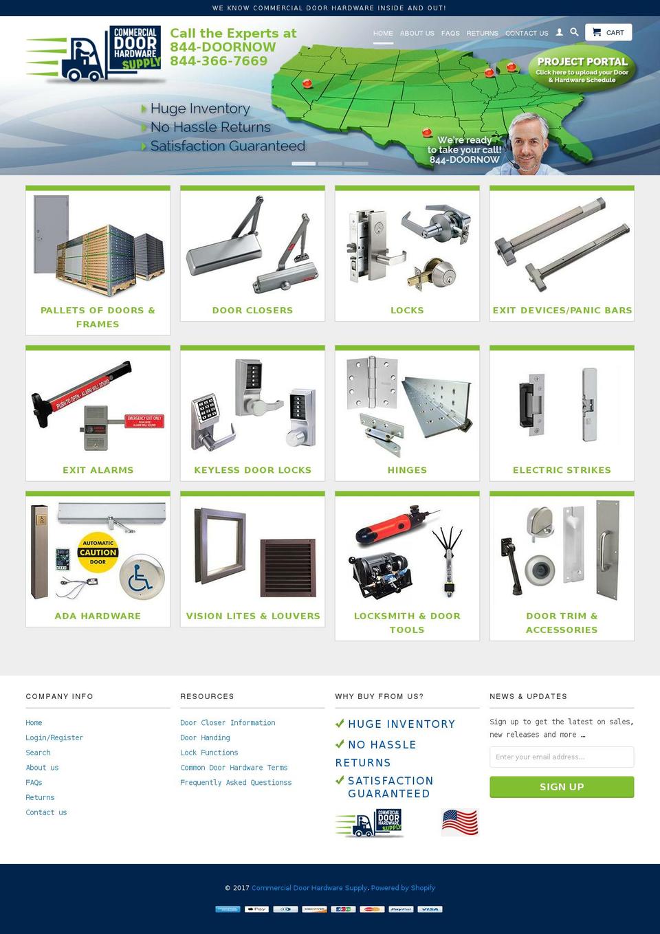 commercialdoorhardwaresupply.com shopify website screenshot