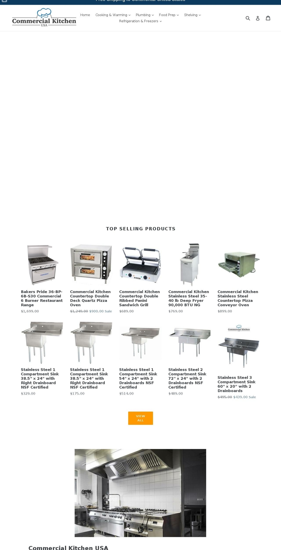 commercialkitchenusa.com — Shopify storefront screenshot
