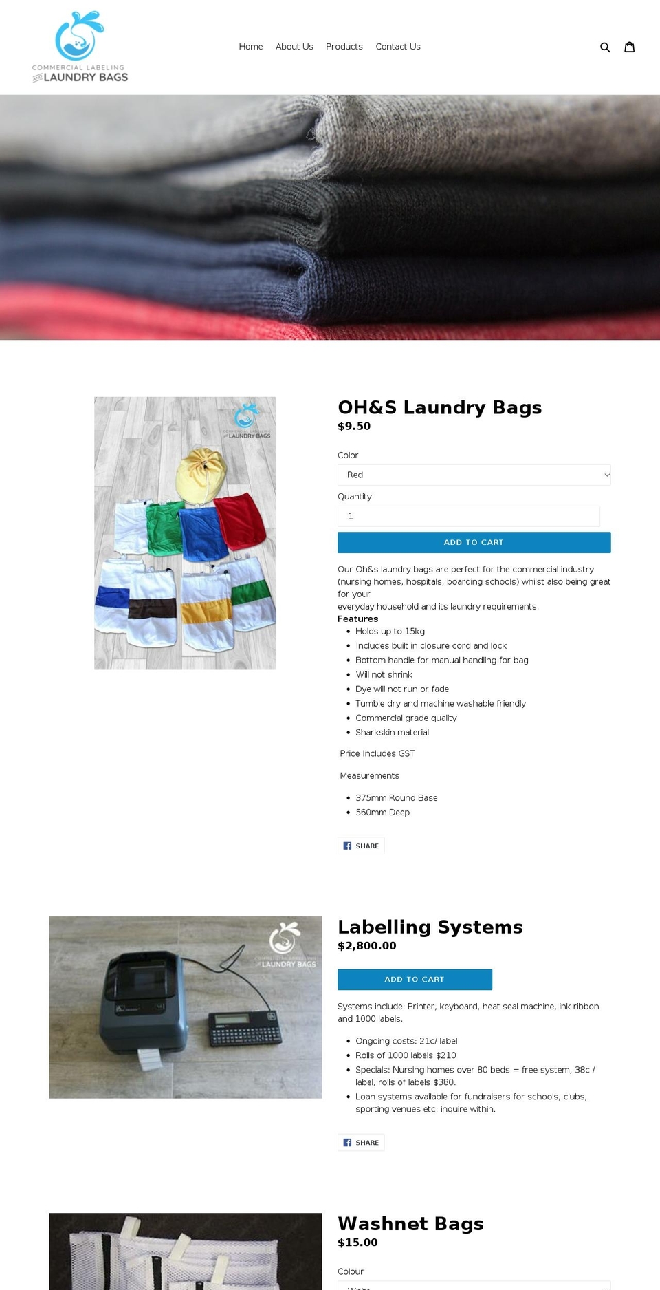 commerciallaundry.com.au shopify website screenshot