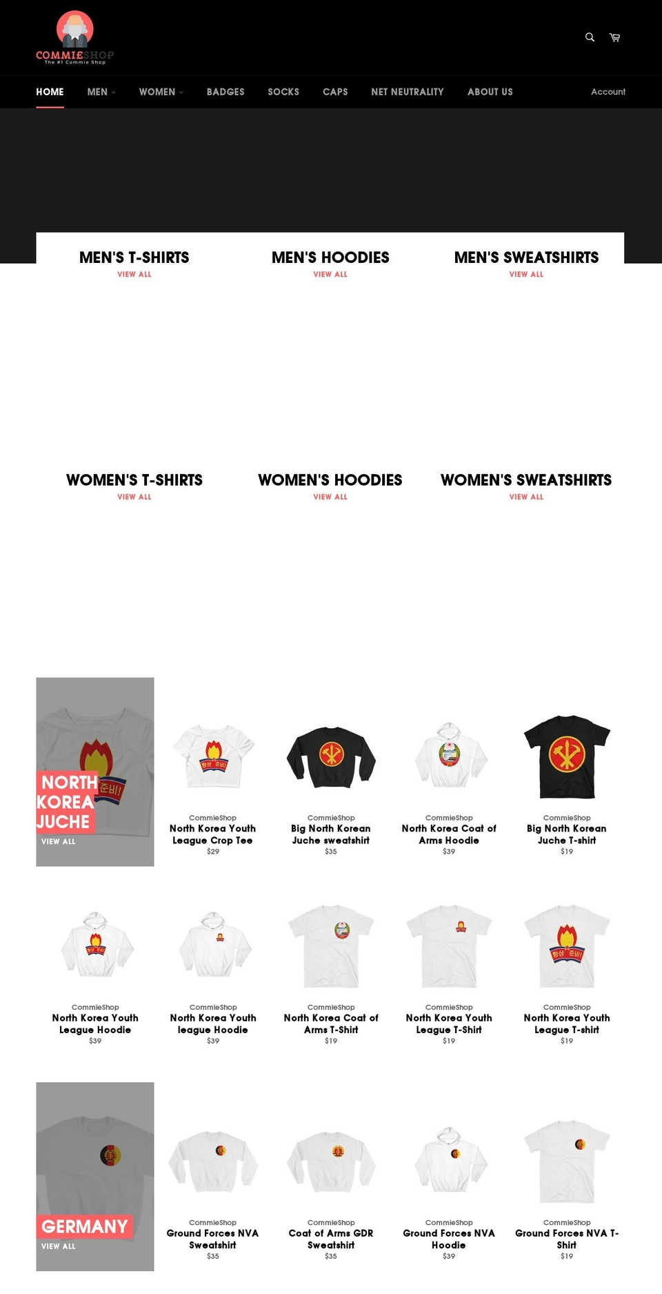 commieshop.com — Shopify storefront screenshot