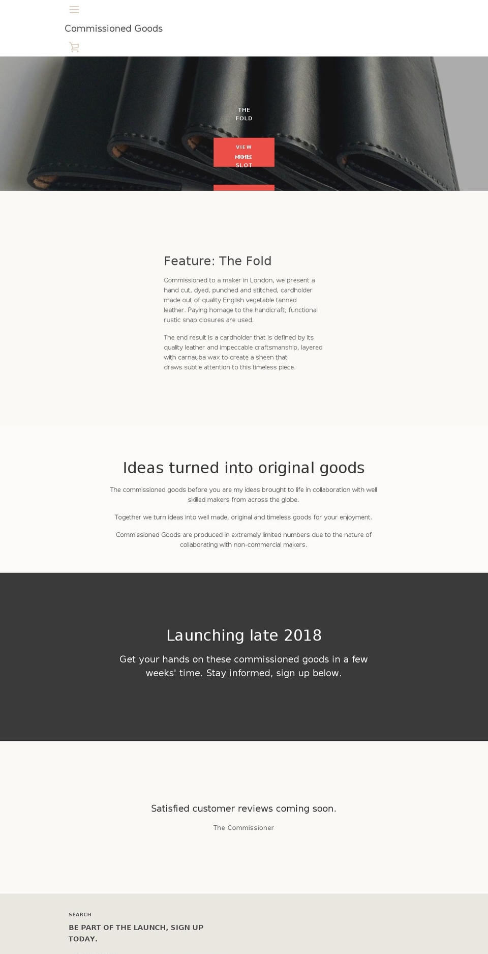 commissionedgoods.com — Shopify storefront screenshot