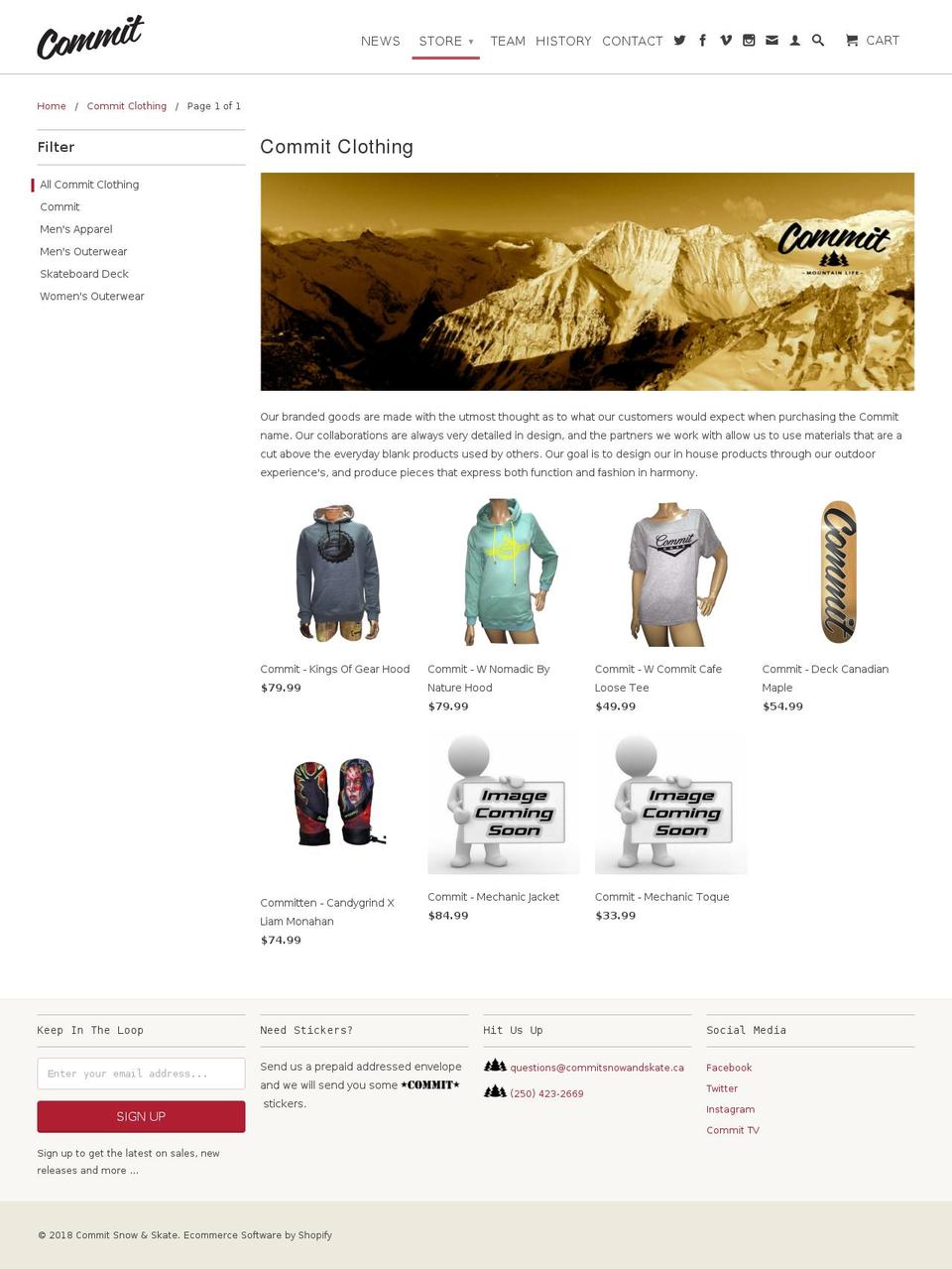 commit.clothing shopify website screenshot