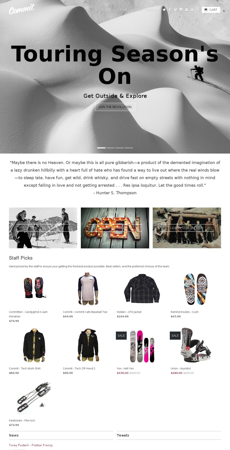 commitbackcountry.com shopify website screenshot