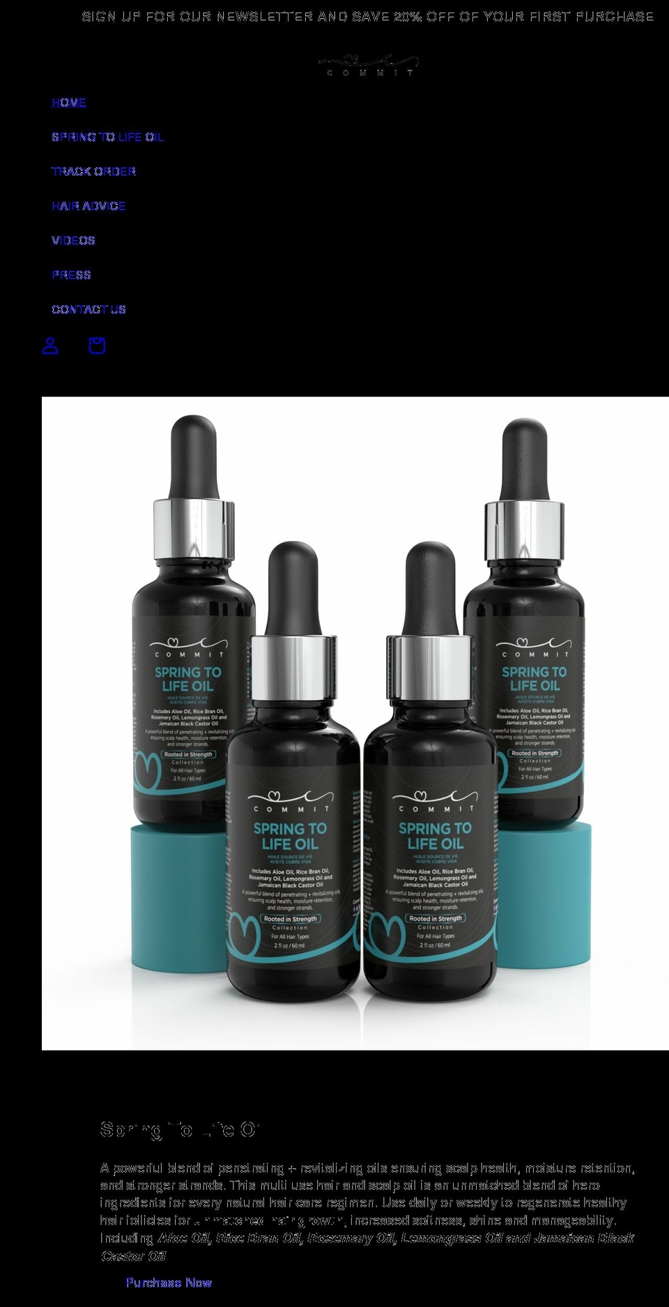 commithaircare.com shopify website screenshot