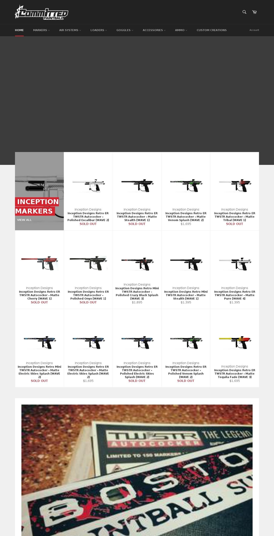 committedpaintball.com — Shopify storefront screenshot