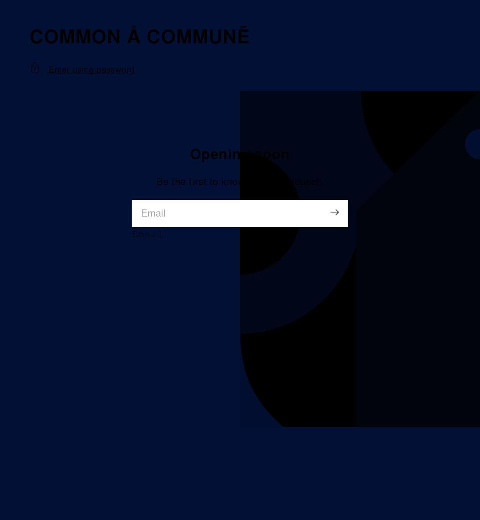 common-a-commune.com shopify website screenshot