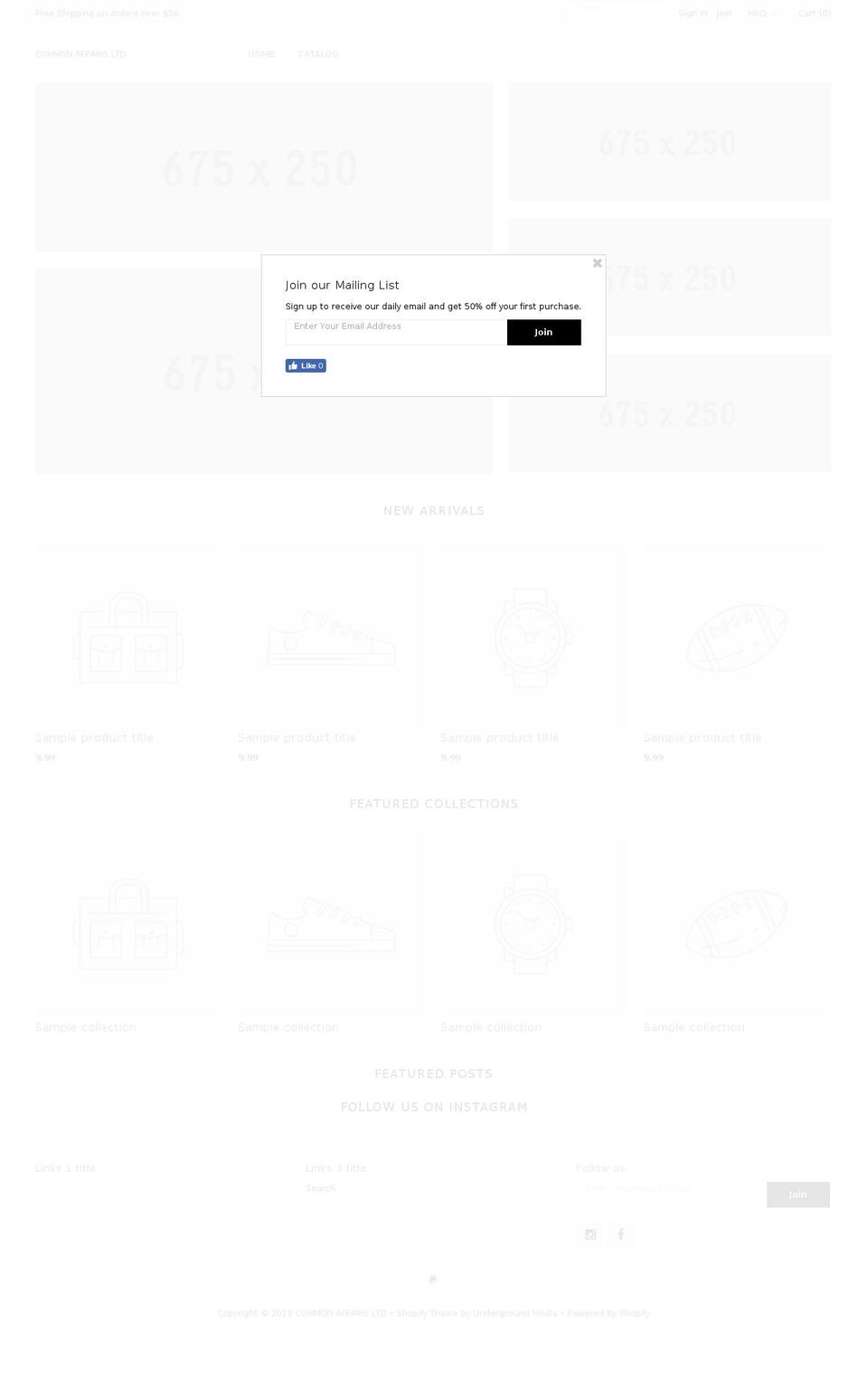 common-affairs.com — Shopify storefront screenshot