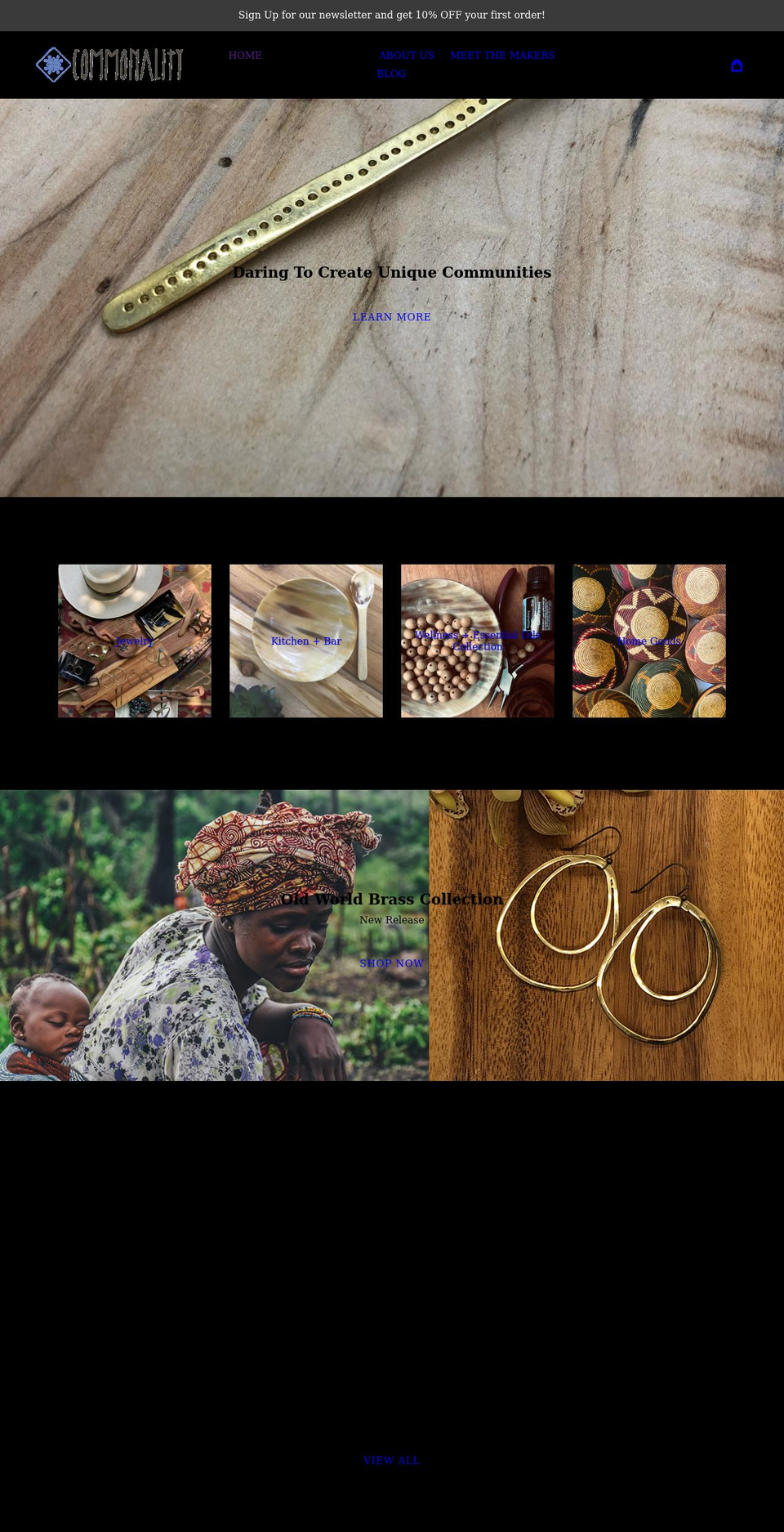 commonalityinc.com shopify website screenshot