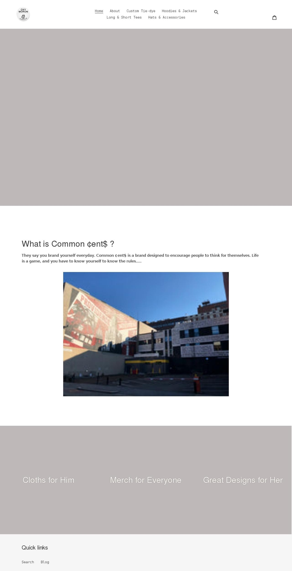 commoncentsapparel.com shopify website screenshot