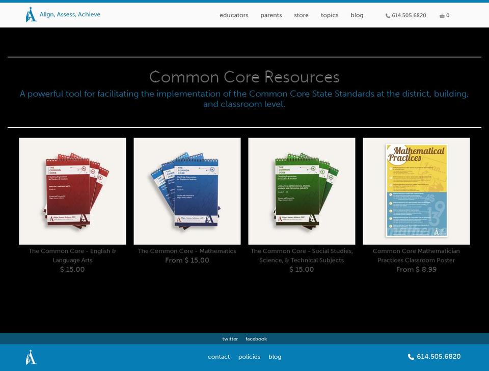 Align Shopify theme site example commoncorebooks.org