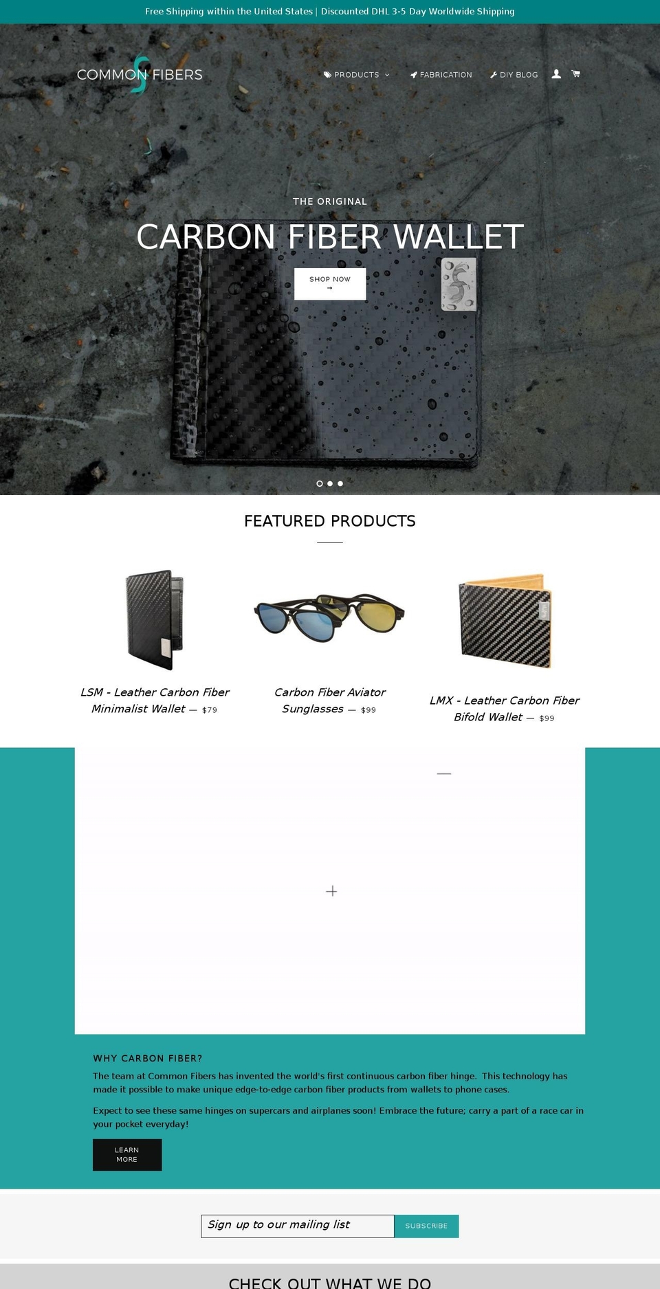 commonfibers.com — Shopify storefront screenshot