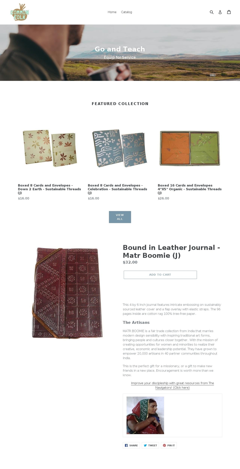 commonfolkstudio.com — Shopify storefront screenshot