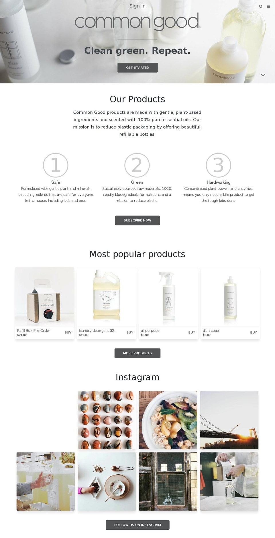 commongoodco.com shopify website screenshot