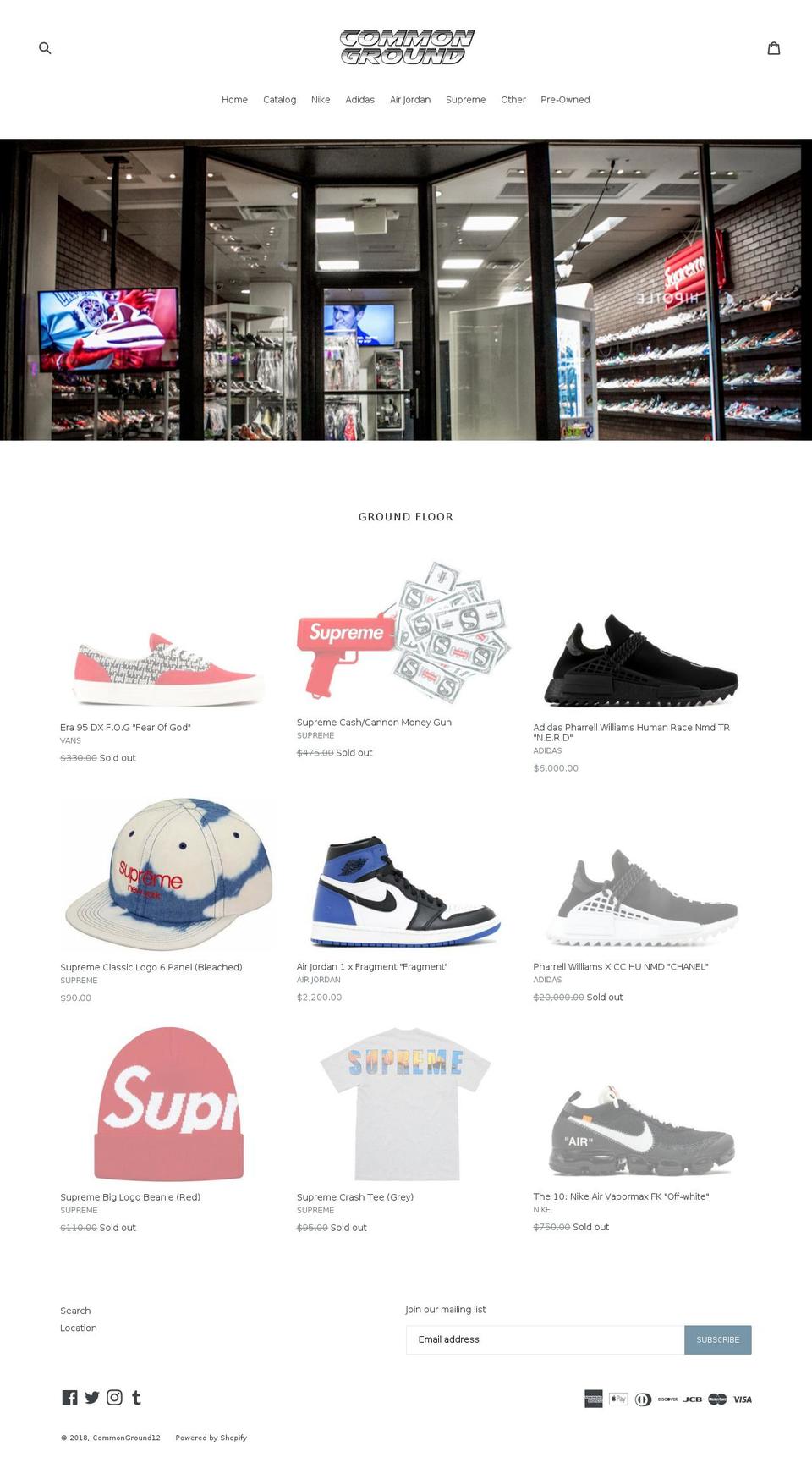 commonground12.com shopify website screenshot