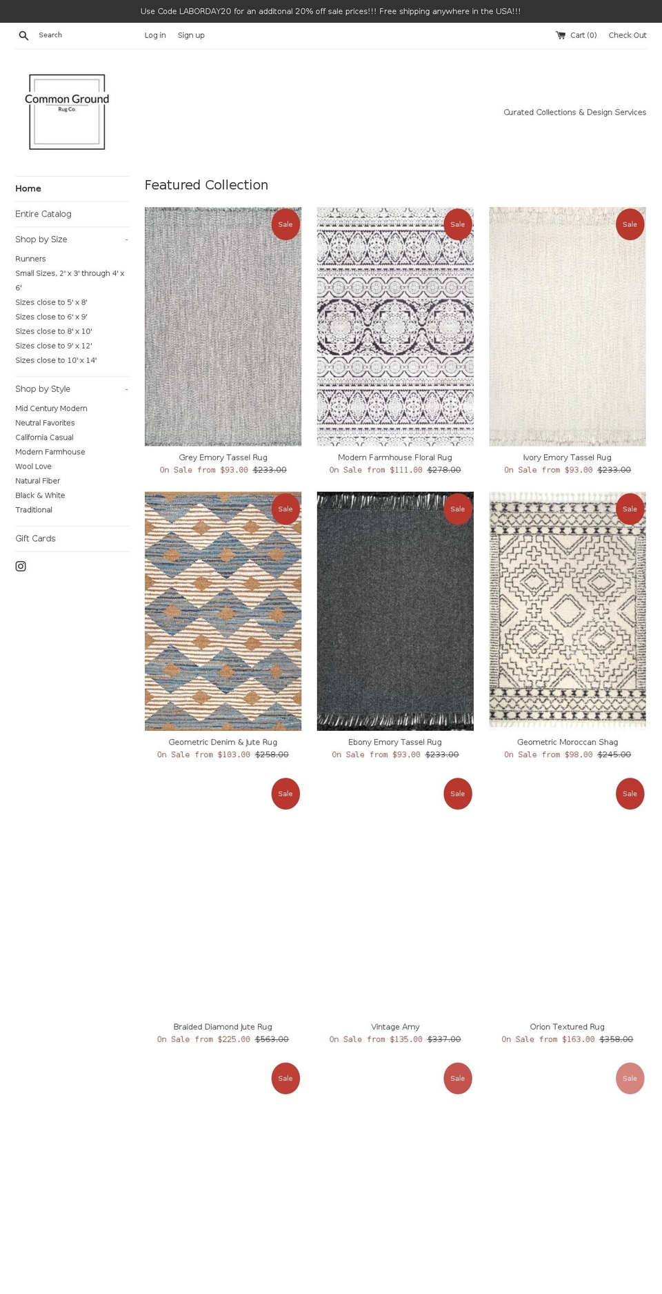 commongroundrugco.com — Shopify storefront screenshot