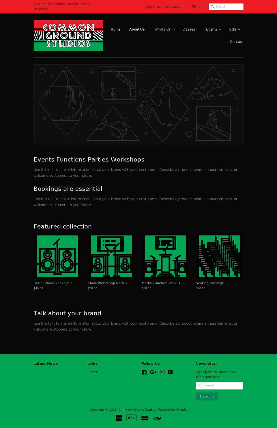 commongroundstudios.com — Shopify storefront screenshot