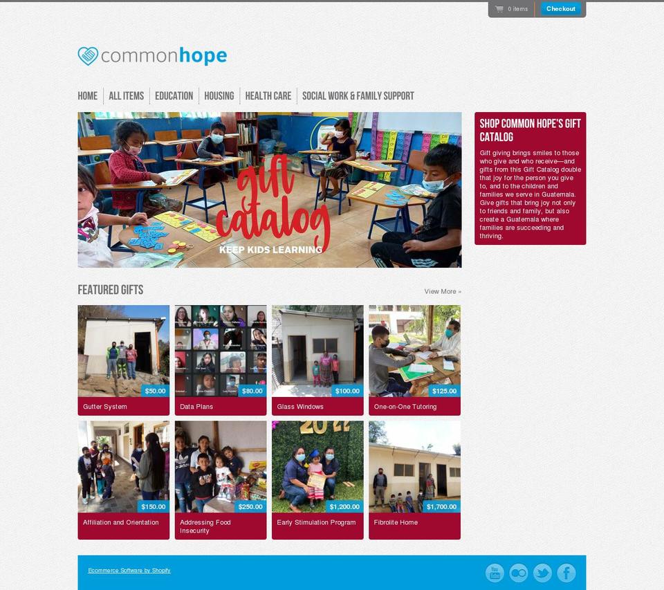 commonhopecatalog.myshopify.com shopify website screenshot