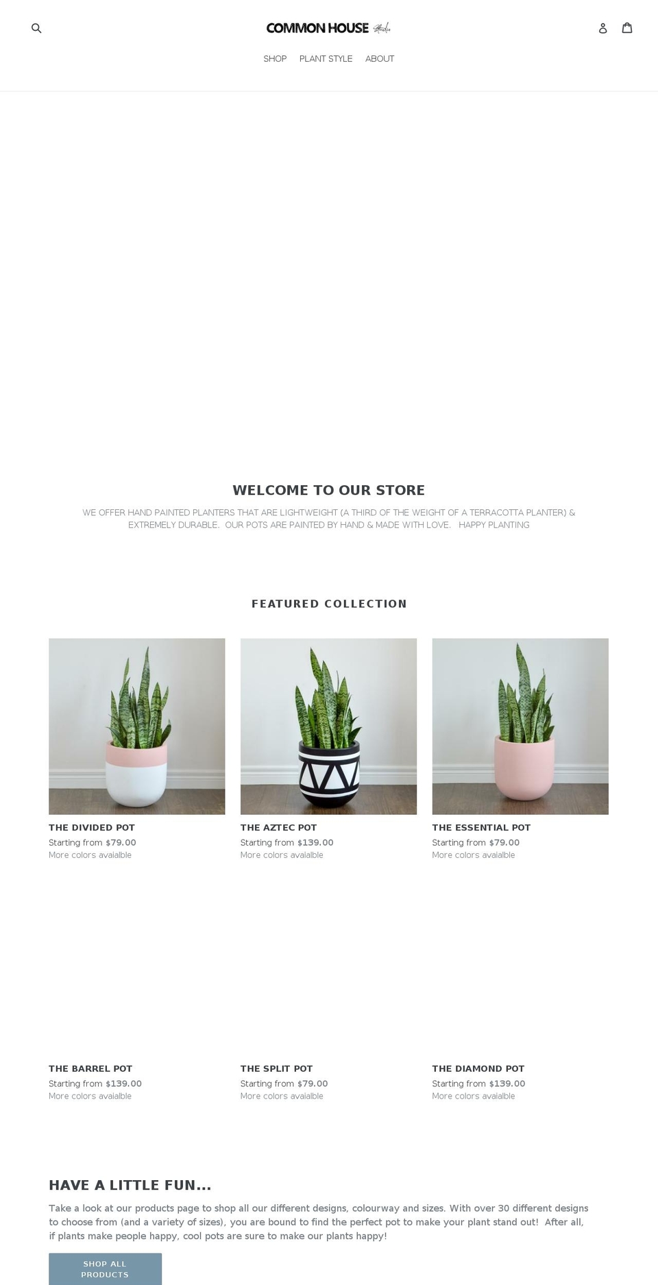 commonhouse.ca shopify website screenshot