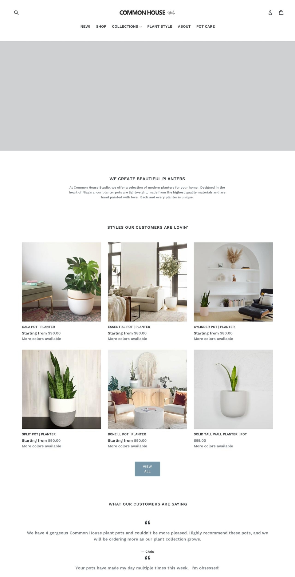 commonhousestudio.ca shopify website screenshot