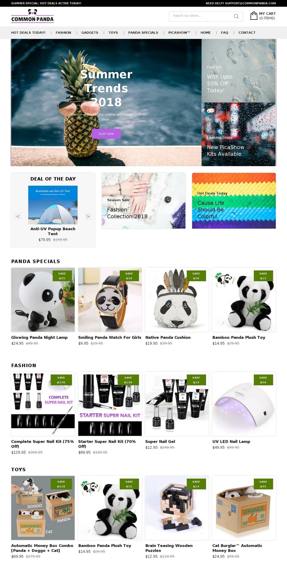 Drop Shopify theme site example commonpanda.com