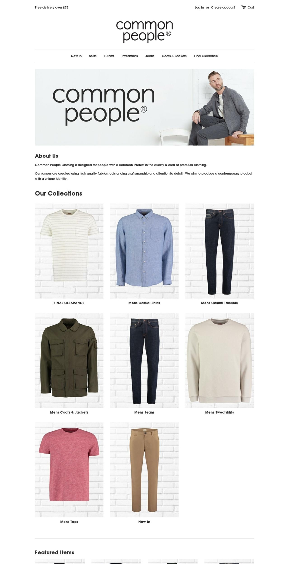 Live template Shopify theme site example commonpeopleclothing.com