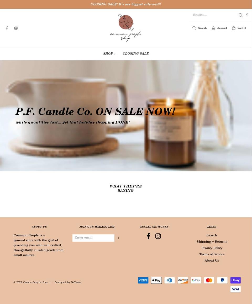 commonpeopleshop.com — Shopify storefront screenshot