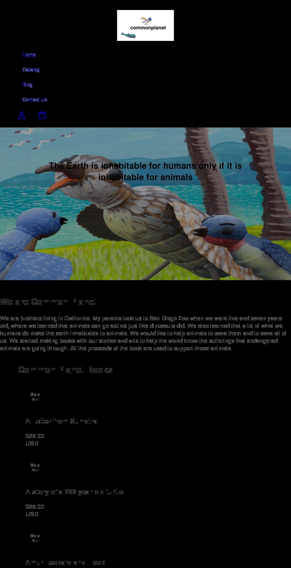 commonplanet.org shopify website screenshot