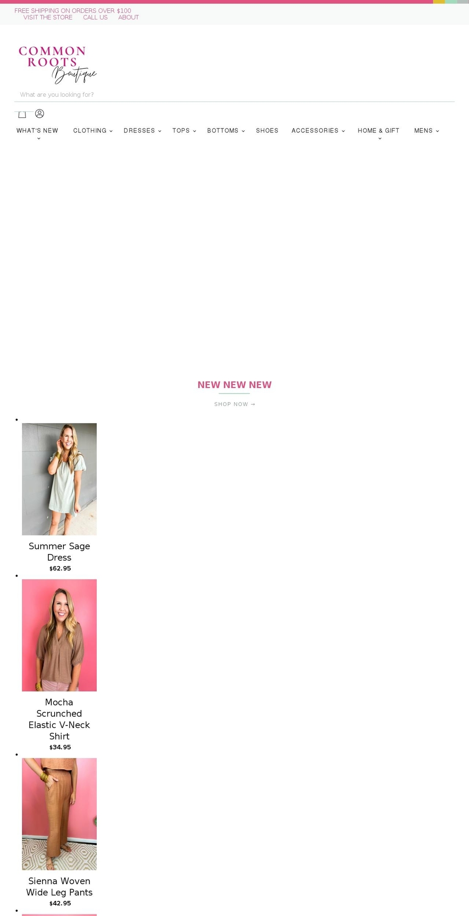 commonrootsboutique.com shopify website screenshot