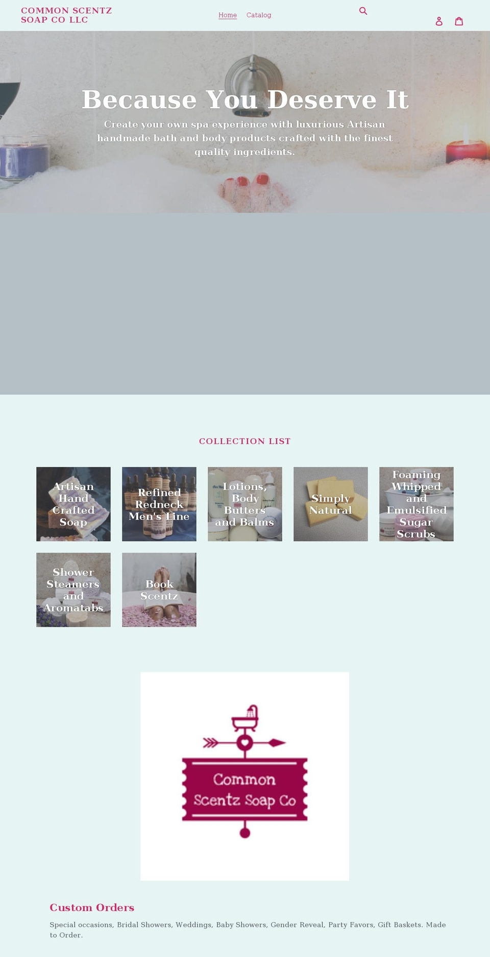 commonscentzsoapco.com shopify website screenshot