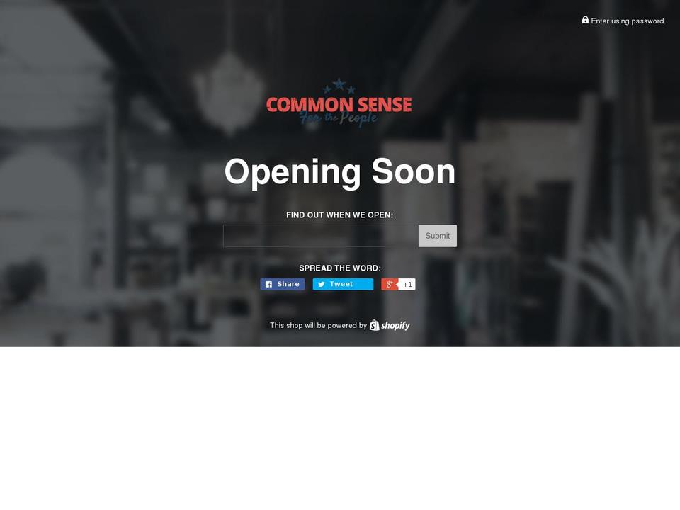 commonsenseforthepeople.com shopify website screenshot