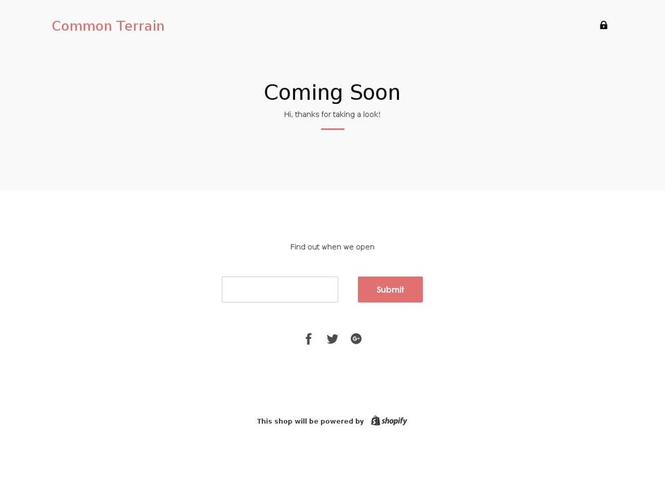 commonterrain.com shopify website screenshot