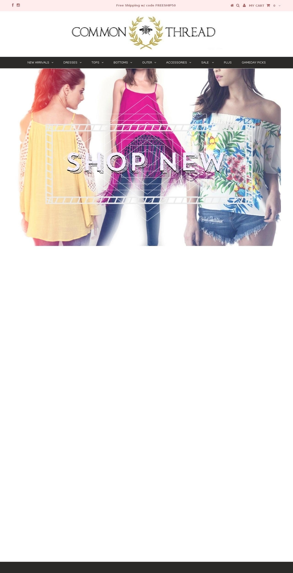 commonthreadboutique.com shopify website screenshot