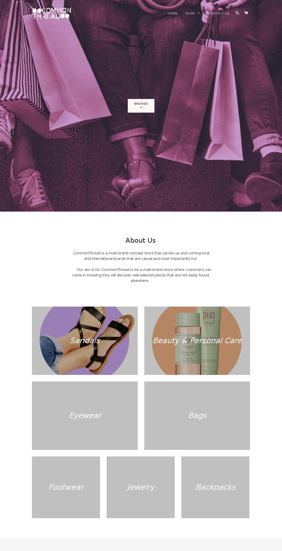 commonthreadonline.com shopify website screenshot