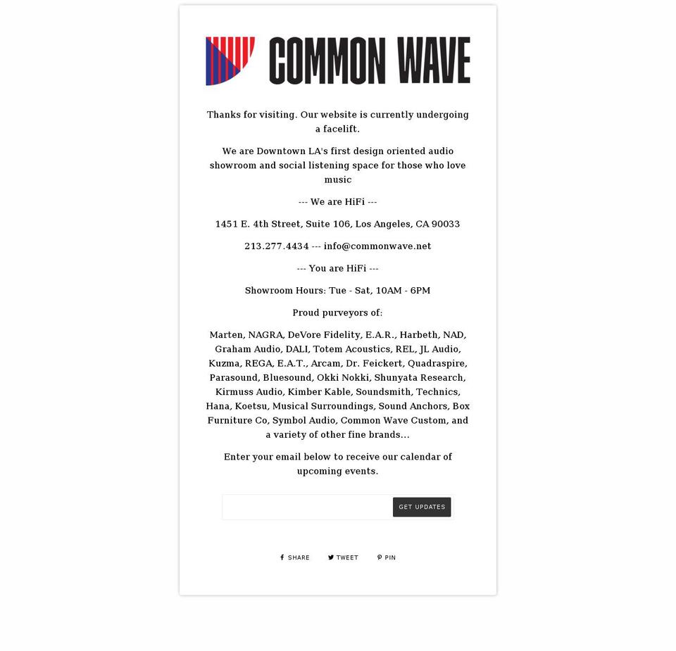 commonwave.net shopify website screenshot