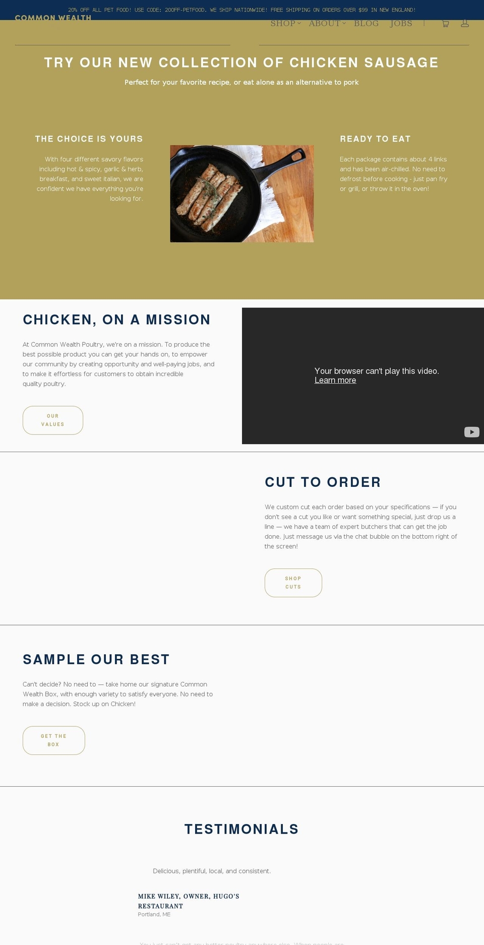 commonwealthpoultry.com shopify website screenshot