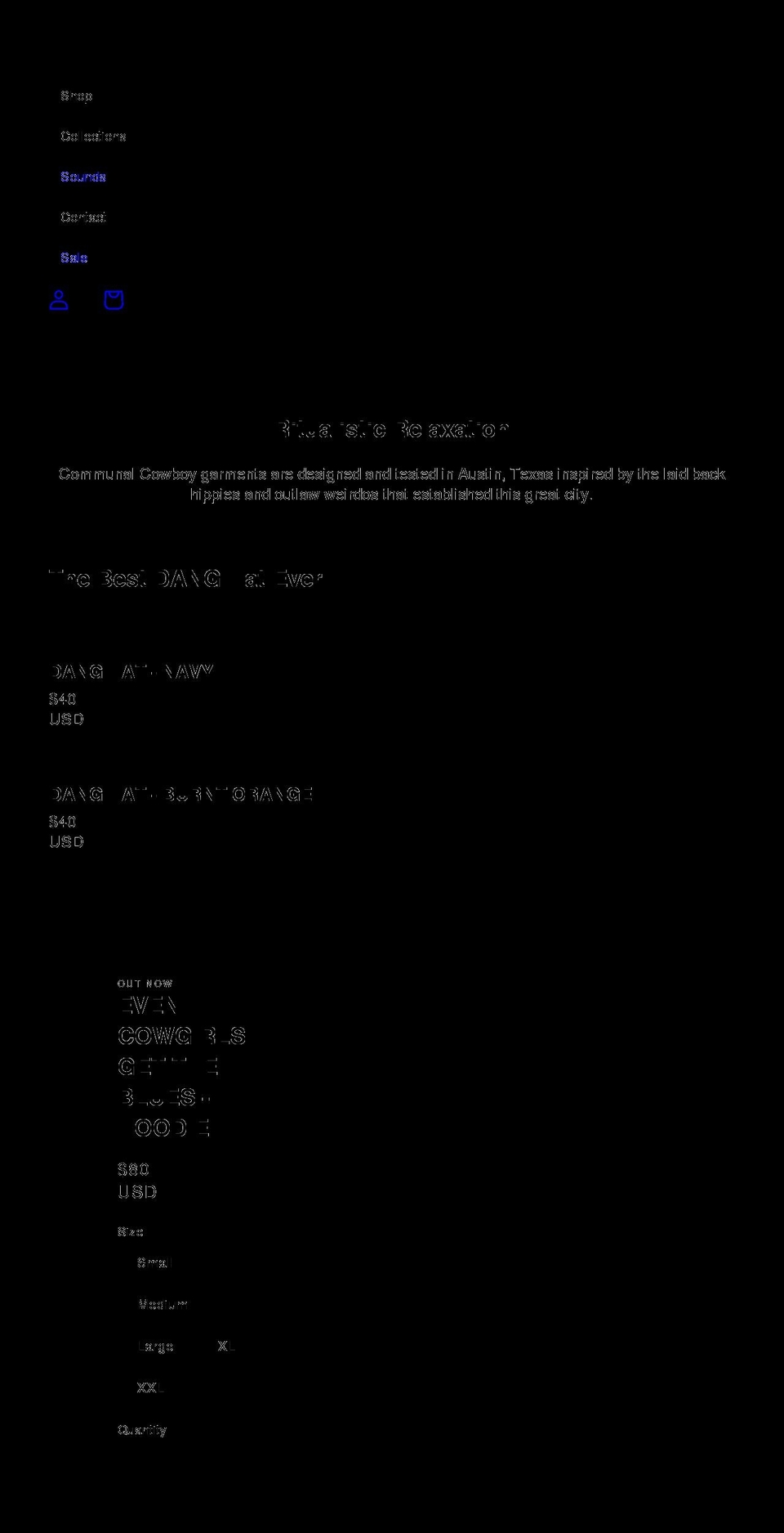 communalcowboy.com shopify website screenshot