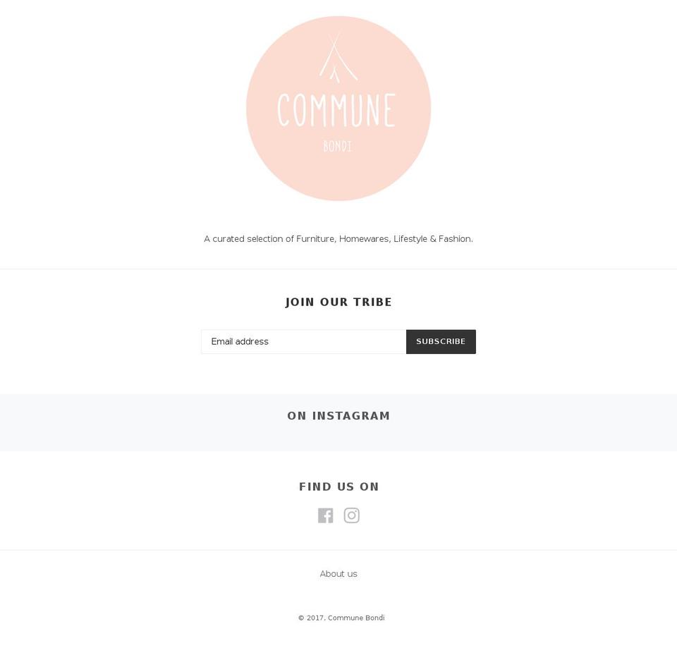 communebondi.com shopify website screenshot