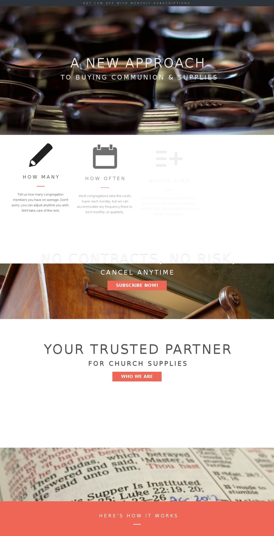 communion-supplies.com shopify website screenshot