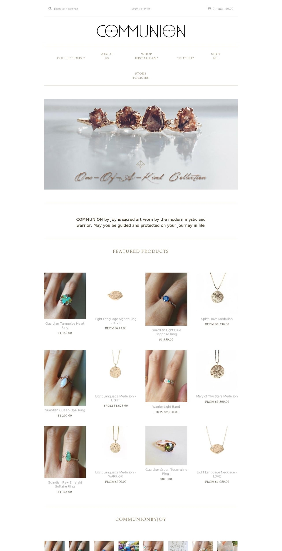 communionbyjoysmith.com shopify website screenshot