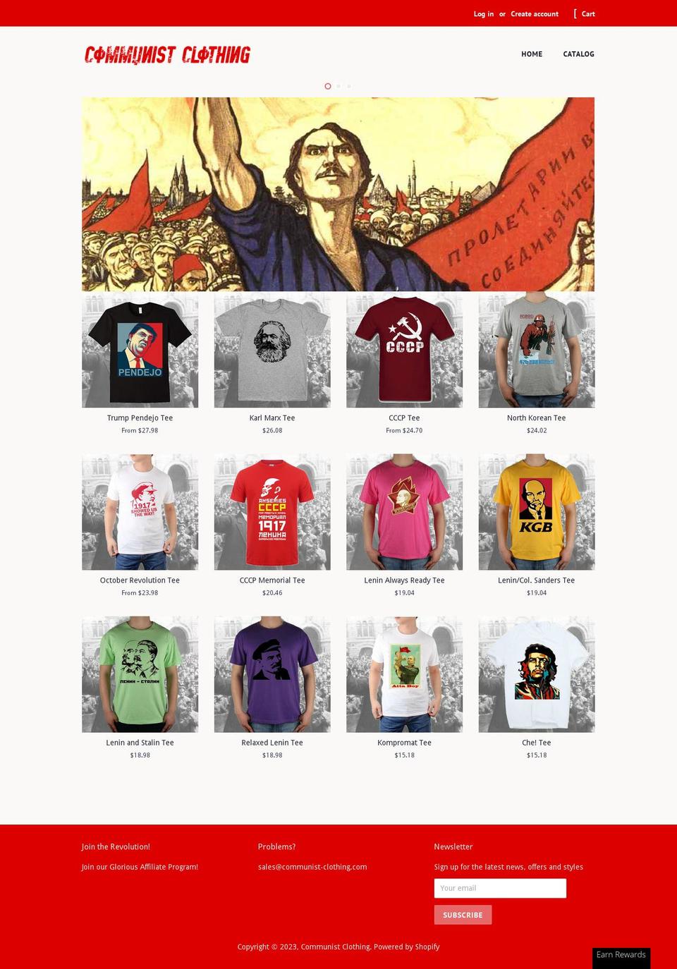 communist-clothing.com — Shopify storefront screenshot