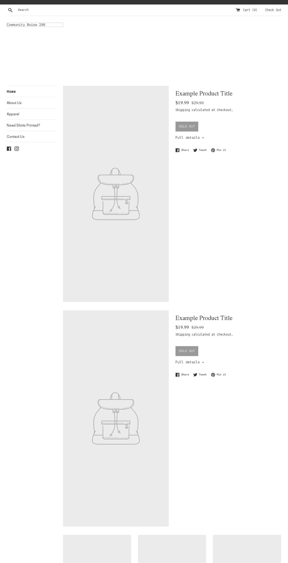 community208.com shopify website screenshot