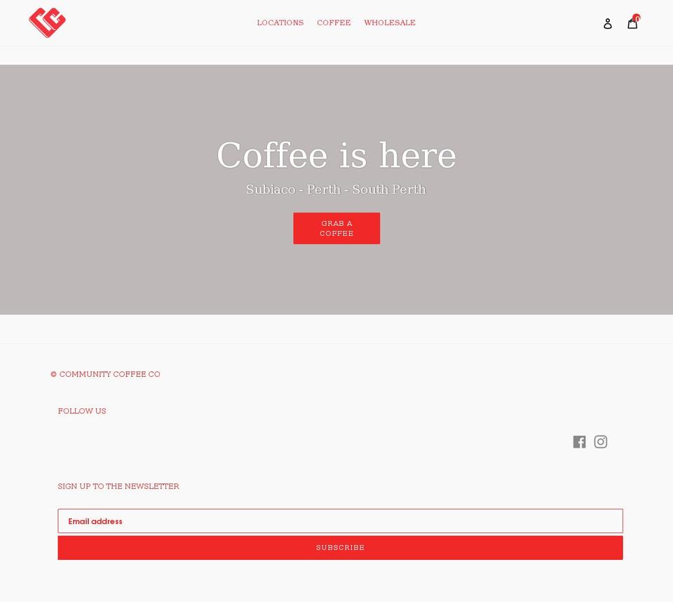 communitycoffee.com.au shopify website screenshot